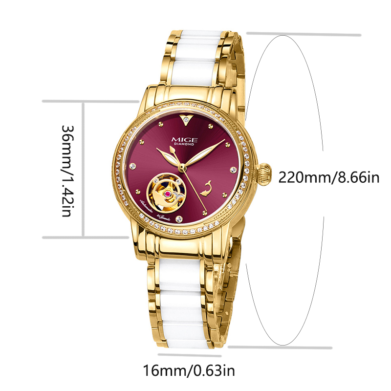 MIGE Ladies Skeleton Auto Watc - Skeleton Mechanical Watch review and price