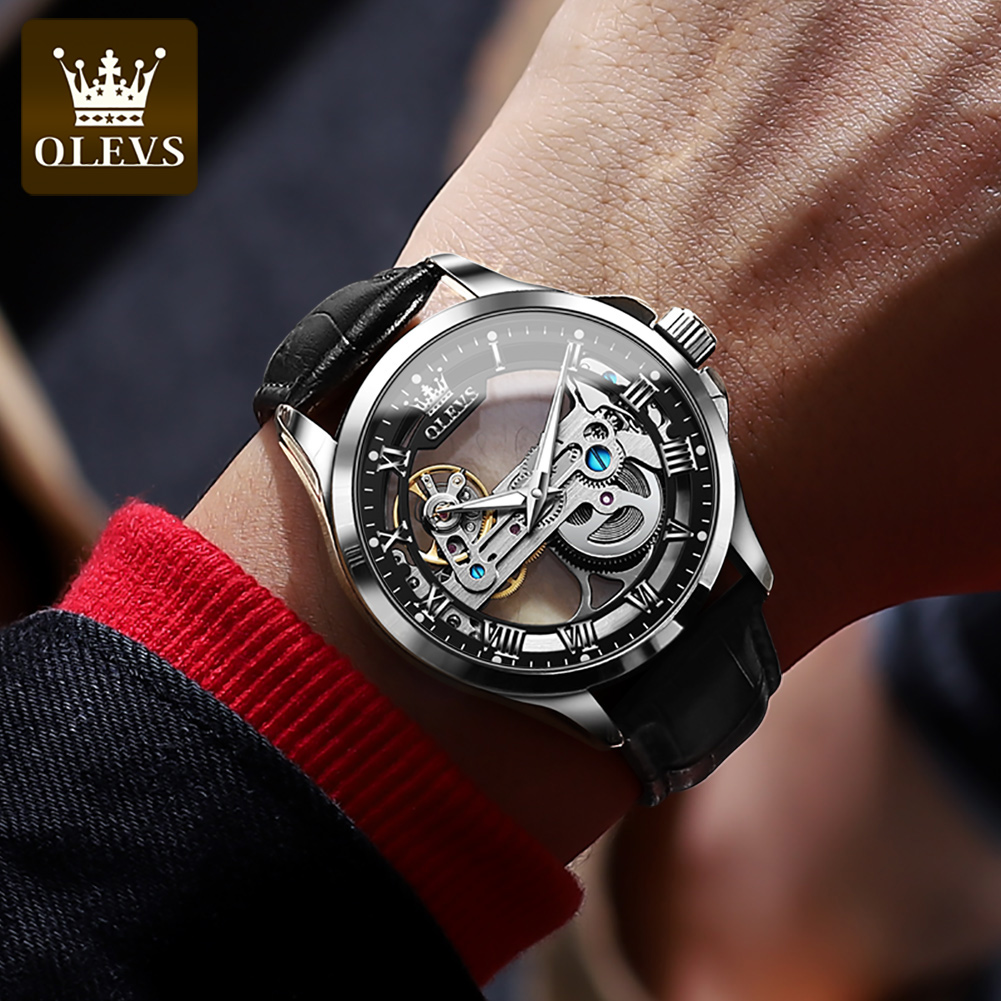 OLEVS Couple Watches Original  - Skeleton Mechanical Watch review and price