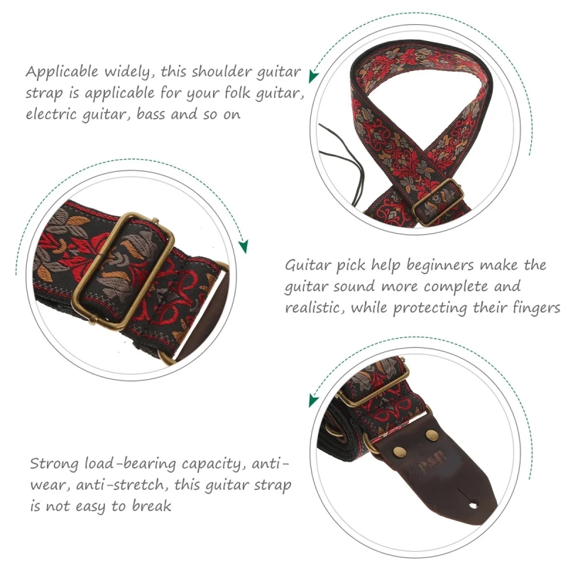 Miwayer Vintage Flowers Guitar - Leather Watch Strap review and price