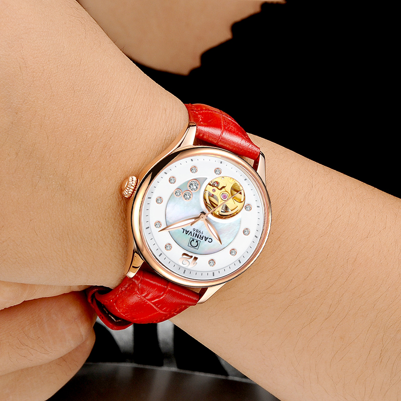 Switzerland CARNIVAL Luxury Wo - Skeleton Mechanical Watch review and price