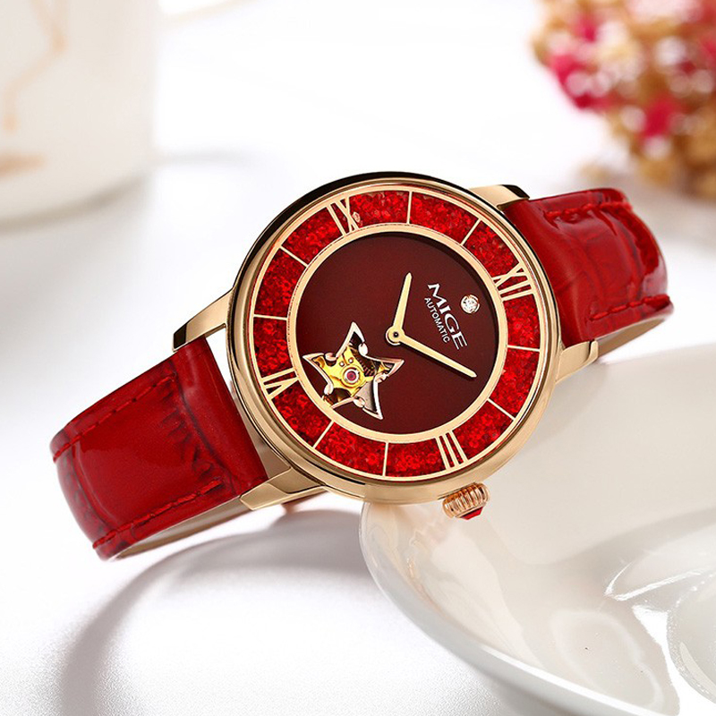 MIGE Ladies Star Skeleton Auto - Skeleton Mechanical Watch review and price