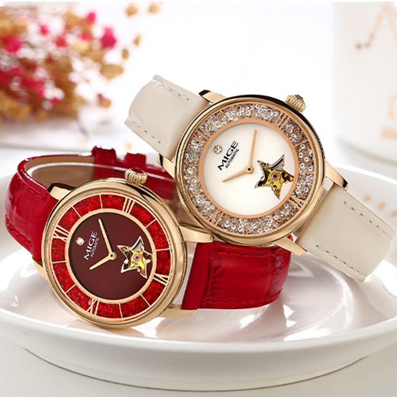 MIGE Ladies Star Skeleton Auto - Skeleton Mechanical Watch review and price