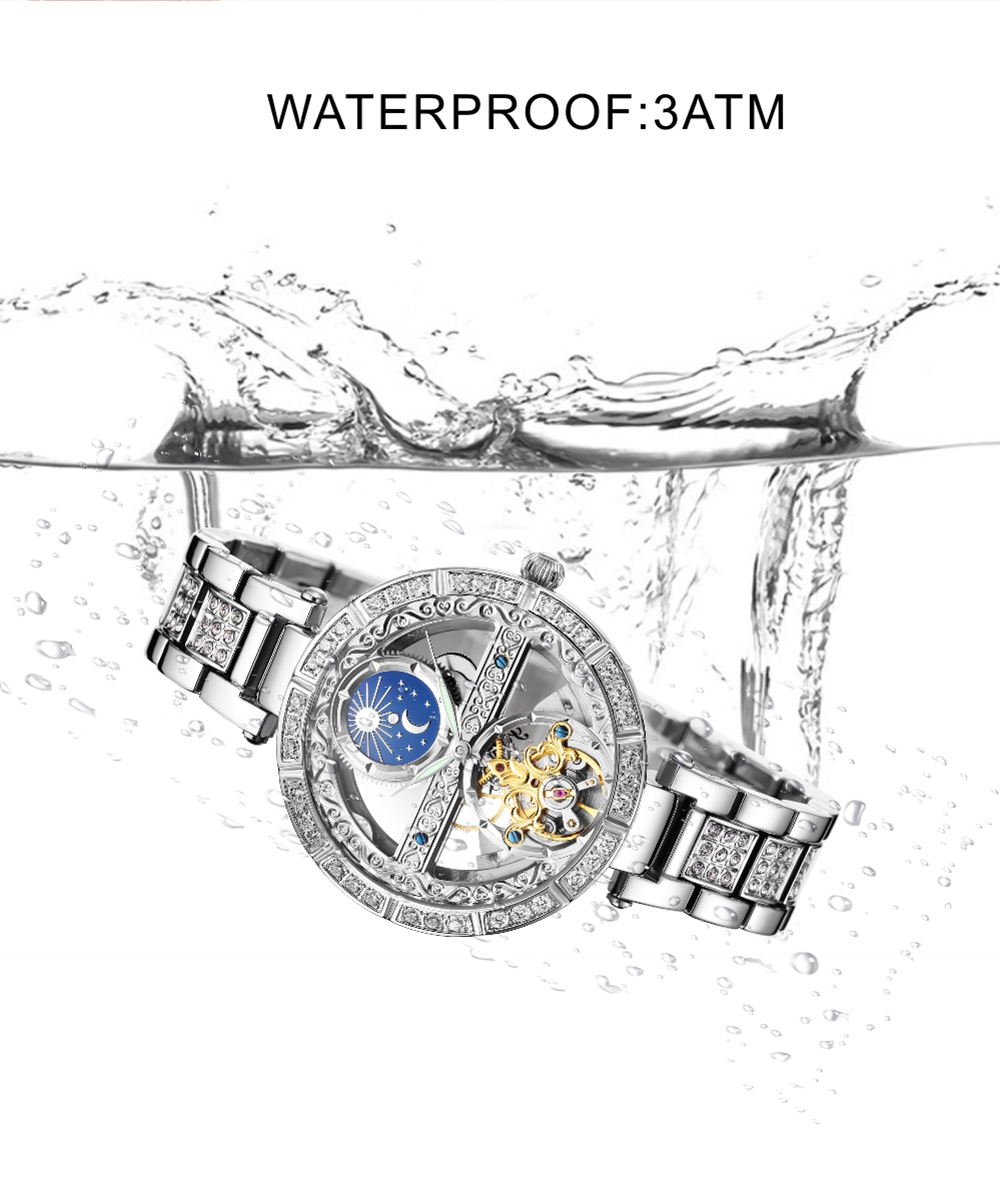 Luxury Women's Waterproof Skel - Skeleton Mechanical Watch review and price