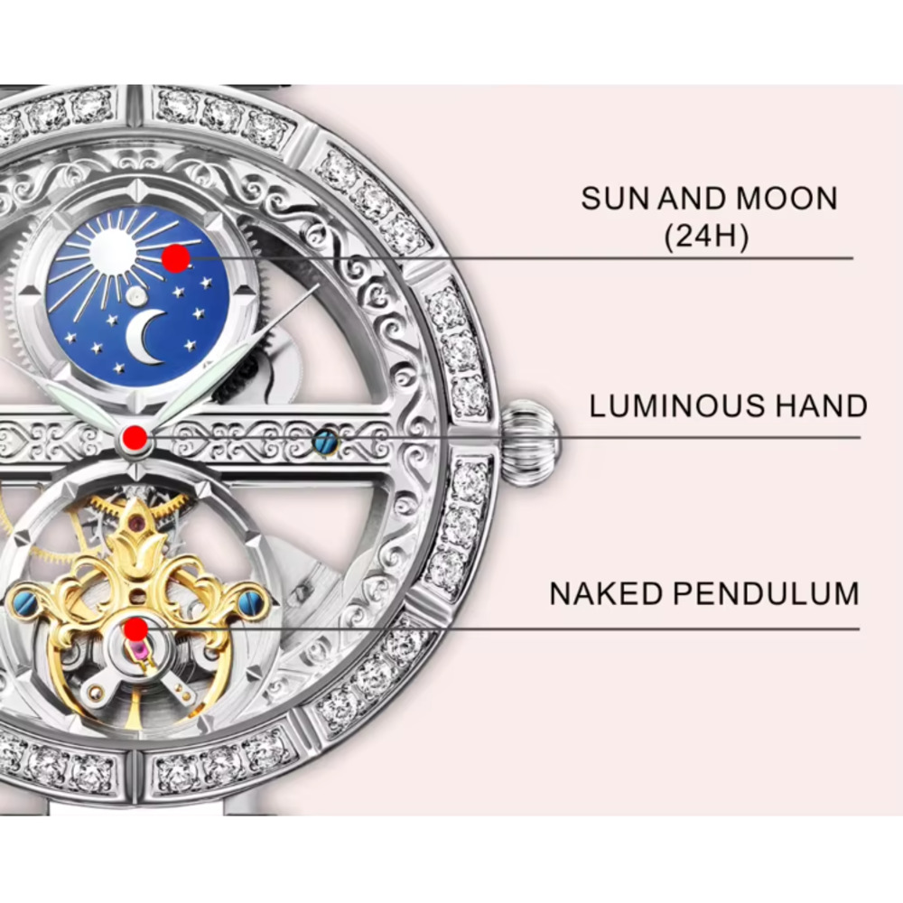 Luxury Women's Waterproof Skel - Skeleton Mechanical Watch review and price