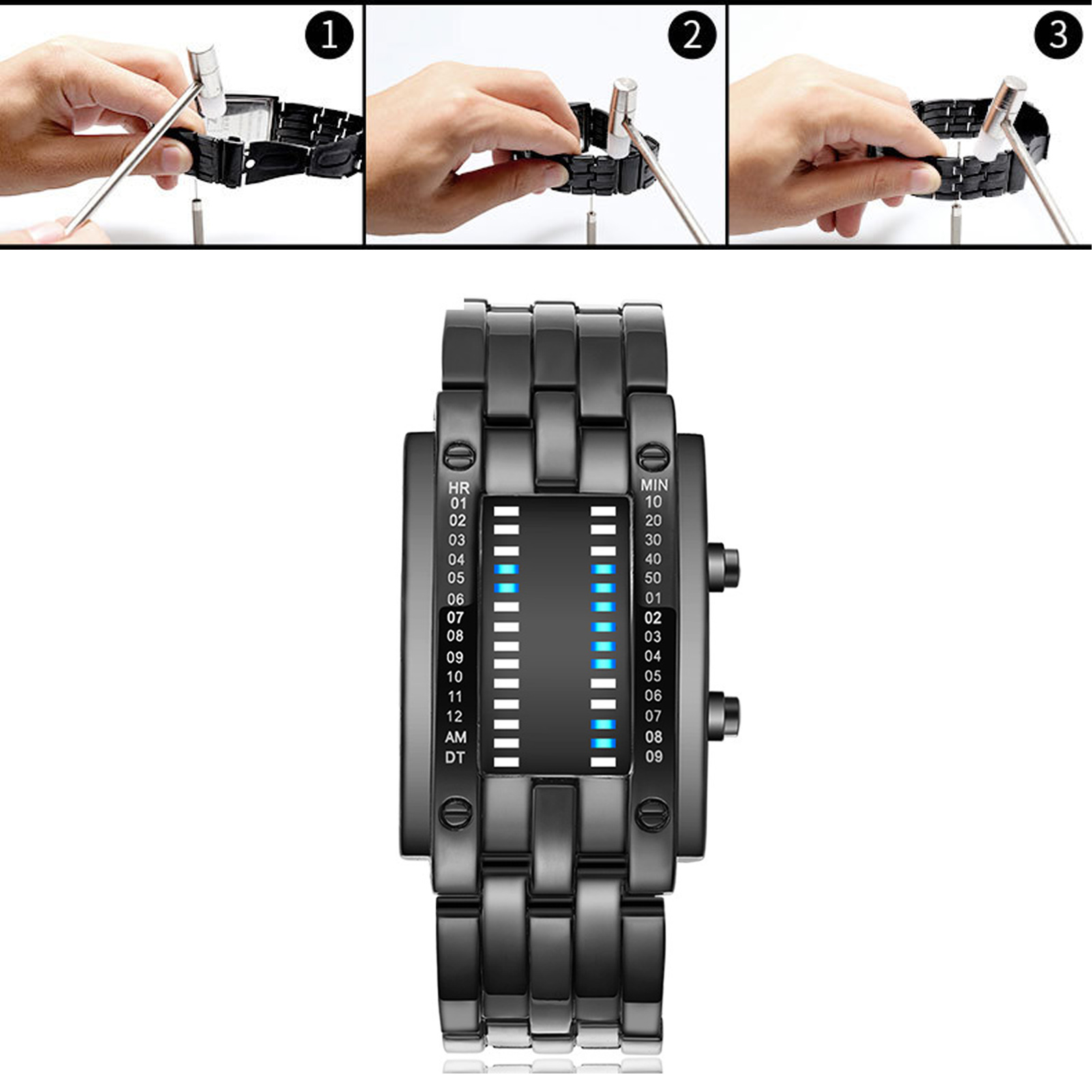 Premium Binary Matrix Blue LED - Smartwatch Premium Watches For Women review and price
