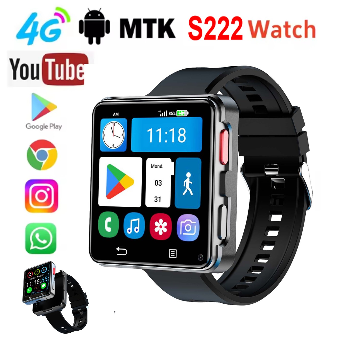 S222 Smart Watch 4G SI-M Card  - Watch Smartwatch review and price
