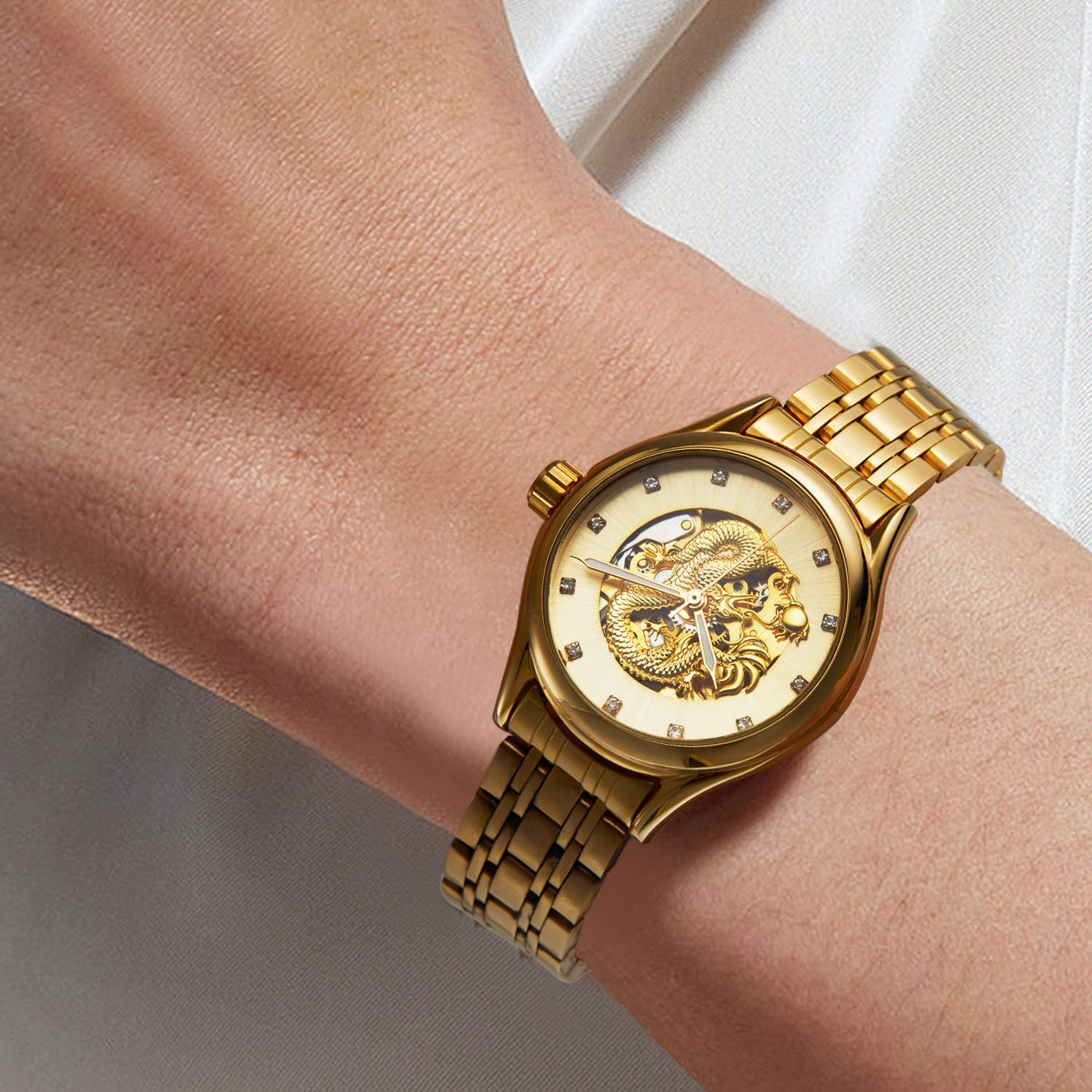 T-WINNER High-end Luxury Drago - Skeleton Mechanical Watch review and price