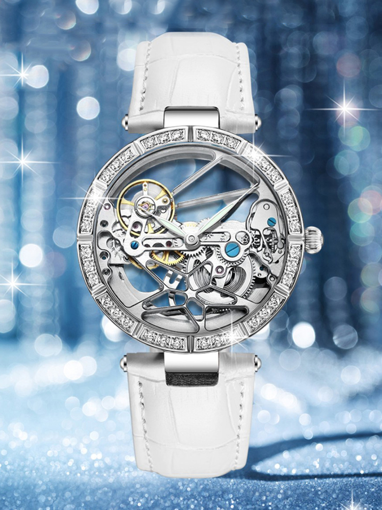 Luxury Skeleton Silver Dial Fa - Skeleton Mechanical Watch review and price